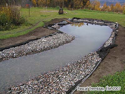 Construction Ruisseau et canaux de l'tang